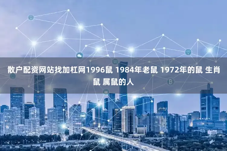 散户配资网站找加杠网1996鼠 1984年老鼠 1972年的鼠 生肖鼠 属鼠的人
